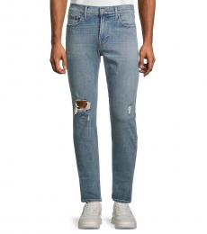 Light Blue Slimmy Squiggle Distressed Jeans