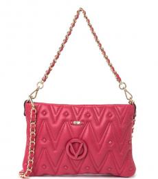 Mario Valentino Red Vanille Convertible Medium Shoulder Bag