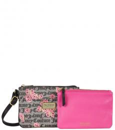 Juicy Couture Black Floral Small Crossbody Bag
