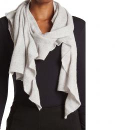 Vince Camuto Light Grey Ruffle Cashmere Scarf
