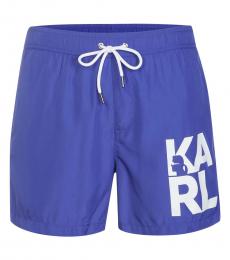 Karl Lagerfeld Purple Front Logo Swimwear