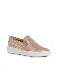 Michael Kors Camel Keaton Glitter Slip-On Sneakers