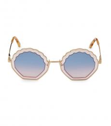 Blue Geometric Sunglasses