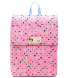 Chiara Ferragni Pink Eyestar Large Backpack