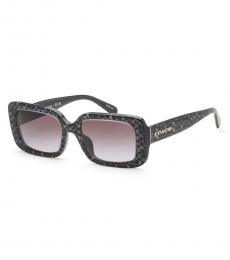 Coach Black Grey Rectangular Sunglasses