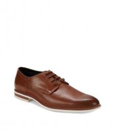 Calvin Klein Brown Kendis Perforated Lace Up Shoes