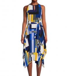 Karl Lagerfeld Multicolor Geometric High Low Dress