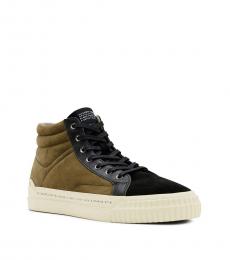 AllSaints Khaki Black High Top Sneakers