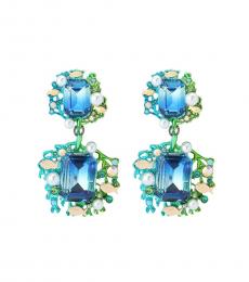 Betsey Johnson Blue Mermaid Double Drop Earrings