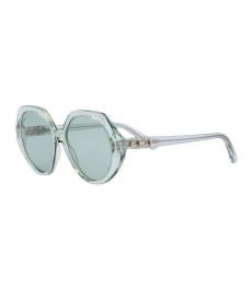 Ferragamo Light Green Geometric Sunglasses