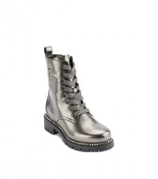 DKNY Grey Lace-Up Boots