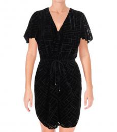 Ralph Lauren Black Fedarick Velvet Illusion Dress