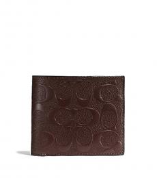 Coach Mahogany Compact ID 3-In-1 Leather Wallet