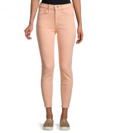 Light Coral Cropped Skinny Jeans