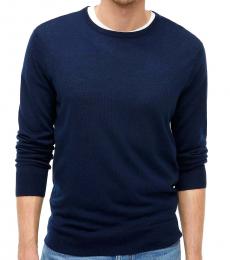 Navy Blue Merino Classic Fit Sweater
