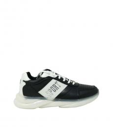 Philipp Plein Black White Low Cut Logo Sneakers
