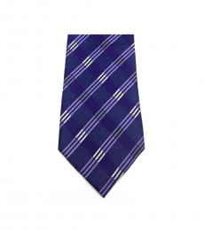 Michael Kors Purple Streamline Striped Slim Silk Tie