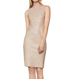 BCBGMaxazria Light Pink Sleeveless Sheath Midi Dress