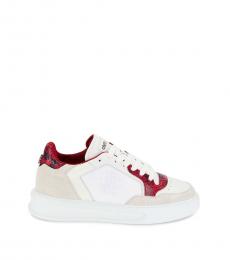 Roberto Cavalli White Colorblock Sneakers