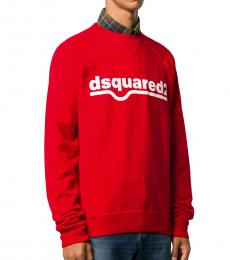 Dsquared2 Red Printed Classic Raglan Fit Sweater
