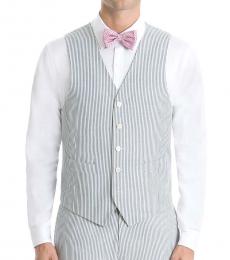 Ralph Lauren Blue Classic-Fit seersucker Cotton Vest