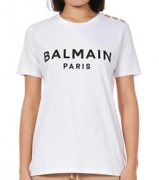 Balmain White Cotton T-Shirts