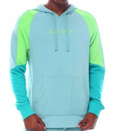 True Religion Aqua Colorblocked Drawstring Hoodie