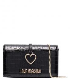 Love Moschino Black Heart Charm Small Crossbody Bag