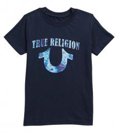 True Religion Boys Navy Tie Dye Logo T-Shirt