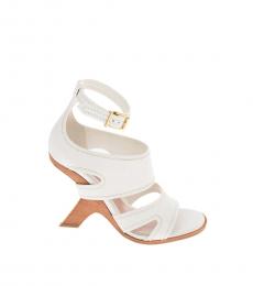 Alexander McQueen White Leather Curved Heels