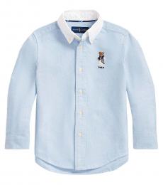 Ralph Lauren Little Boys Blue Football Bear Shirt