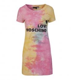 Love Moschino Multicolor Crew Neck Dress