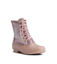 Juicy Couture Light Pink Teena Sparkle Rain Boots