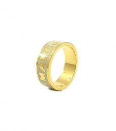 Gold Logo Disc Band Ring