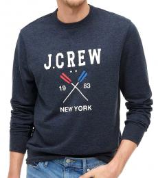 J.Crew Navy Blue Logo Logo Sweatshirt
