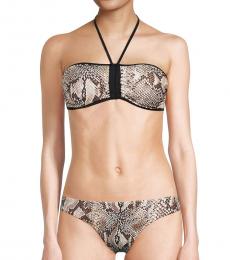 Roberto Cavalli Grey 2-Piece Printed Bikini Set