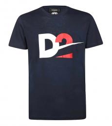 Dsquared2 Navy Blue Printed T-Shirt