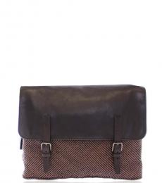 Brown Textured Large Crossbody