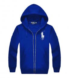 Ralph Lauren Royal Blue Silver Pony Zipper Hoodie