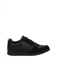 Versace Jeans Black Side Logo Leather Sneakers