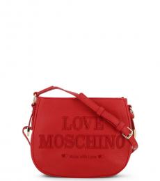 Love Moschino Red Made With Love Medium Crossbody