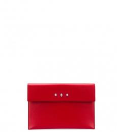 Alexander McQueen Red Foldover Envelope Clutch