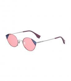 Fendi Silver Pink Cat Eye Sunglasses