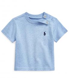 Ralph Lauren Baby Boys Cobalt Heather Crewneck T-Shirt
