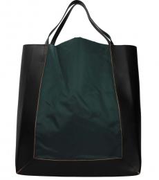Marni Black/Racing Green Colorblock Large Tote