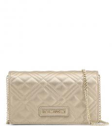Love Moschino Pale Gold Quilted Chain Small Crossbody