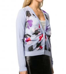 Emporio Armani Lilac Abstract Print Knit Jumper