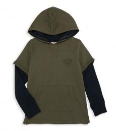 True Religion Little Boys Militant Graphic Logo Layered Hoodie