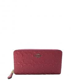 Coach Strawberry Debossed Zip Around Wallet