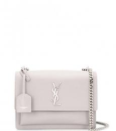 Saint Laurent Light Grey Sunset Medium Shoulder Bag